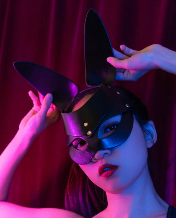 Arianna Bunny Faux Leather Mask - Image 10