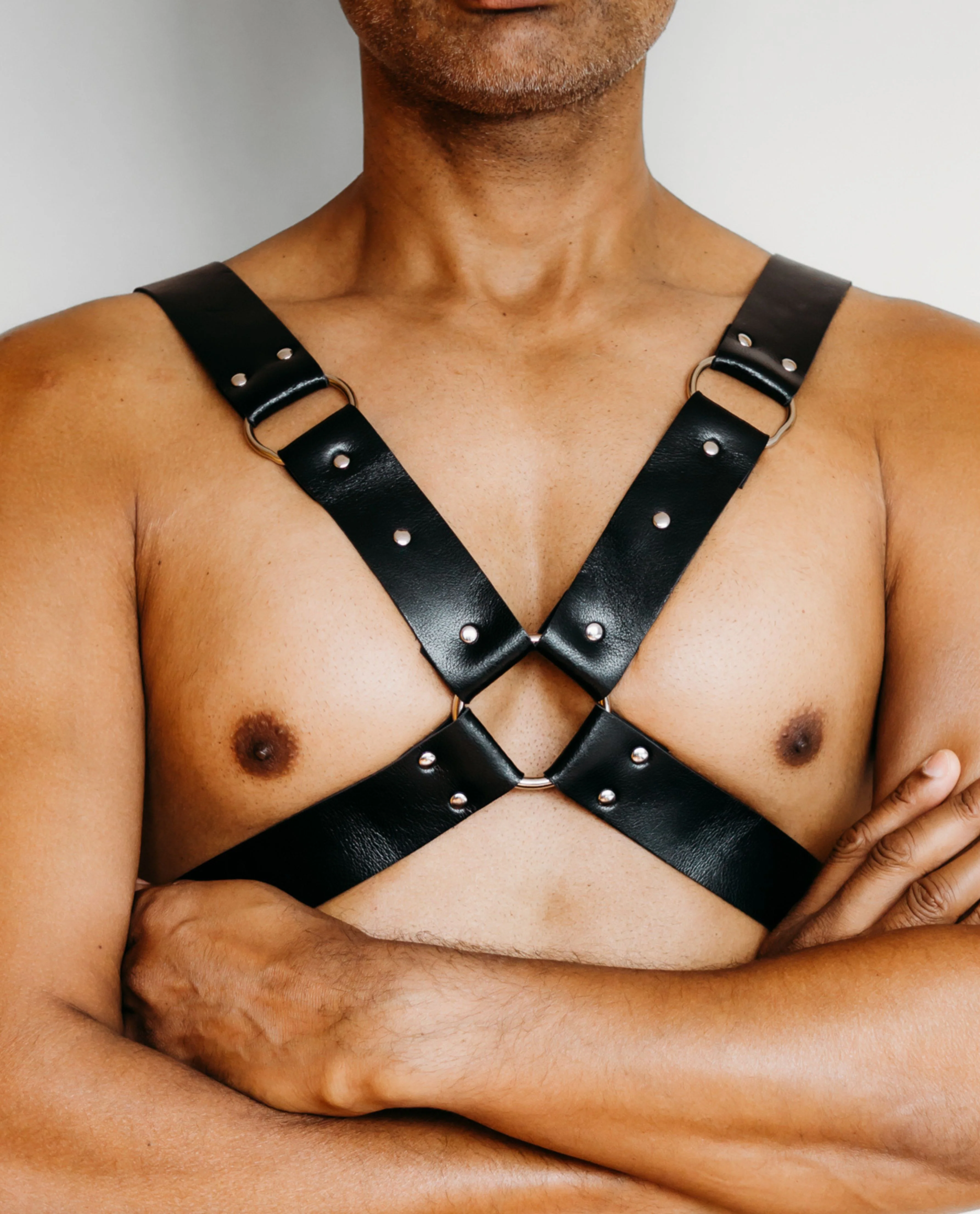 Blade X Faux Leather Chest Harness