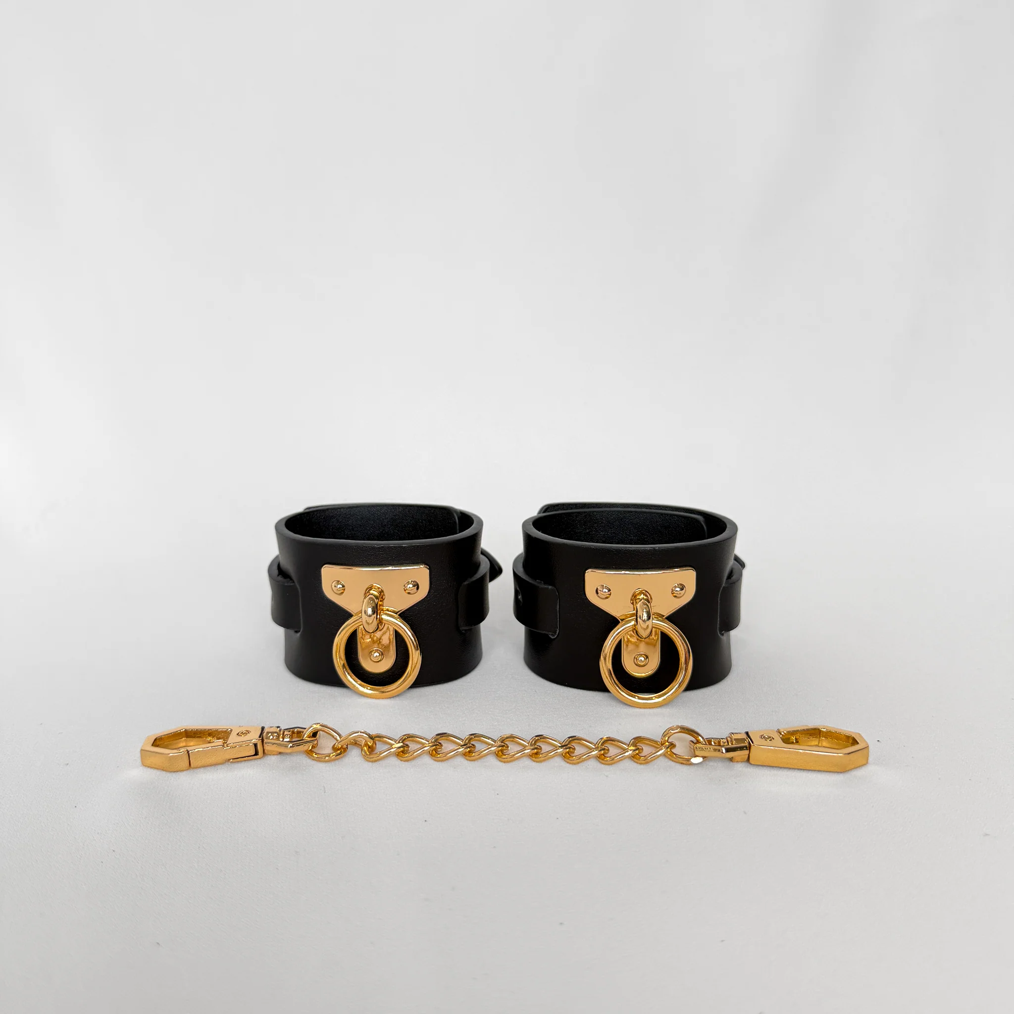 Hedonist Luxe Leather Bondage Wrist Cuffs - Image 2