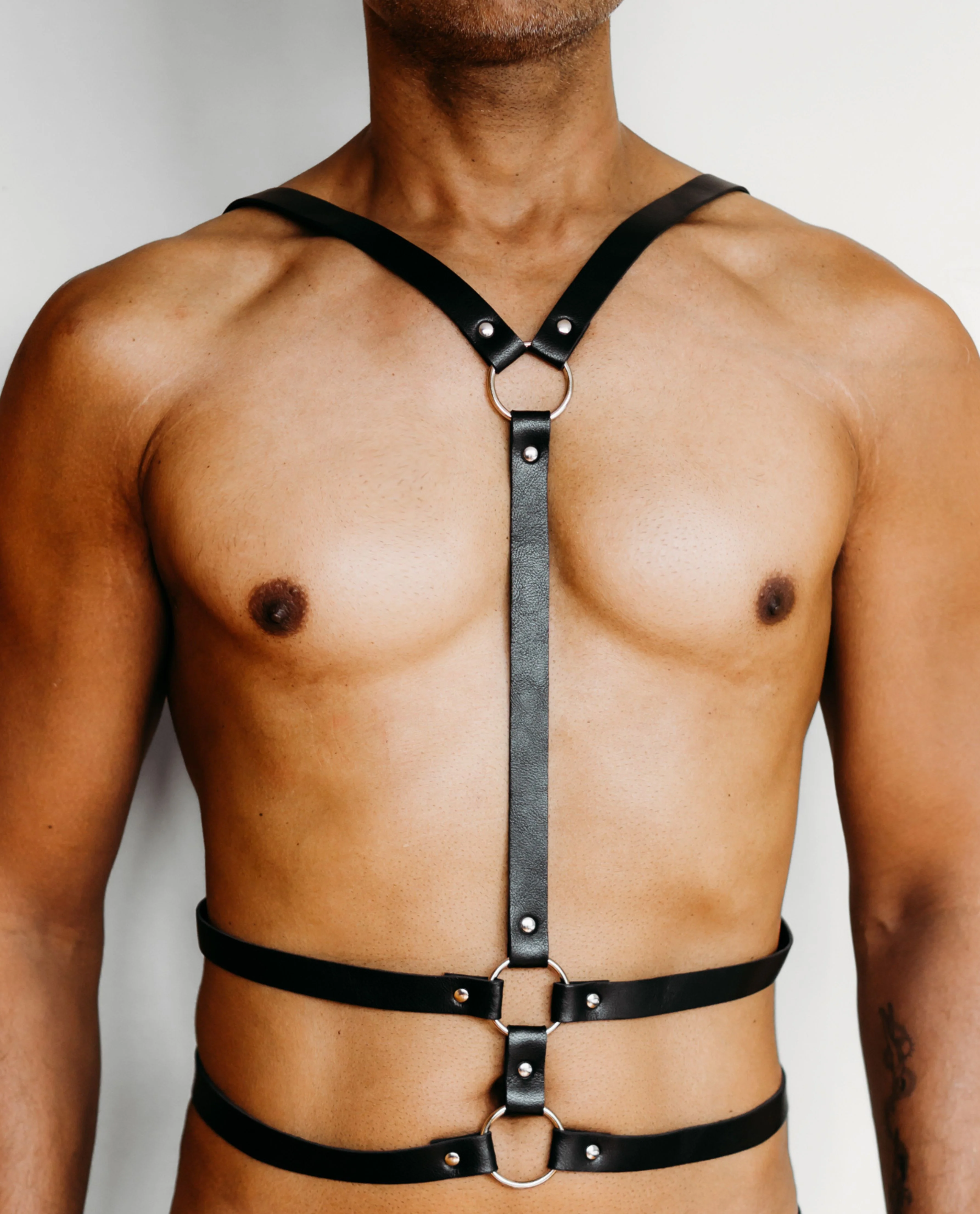 Maverick Faux Leather Fetish Suspender Body Harness