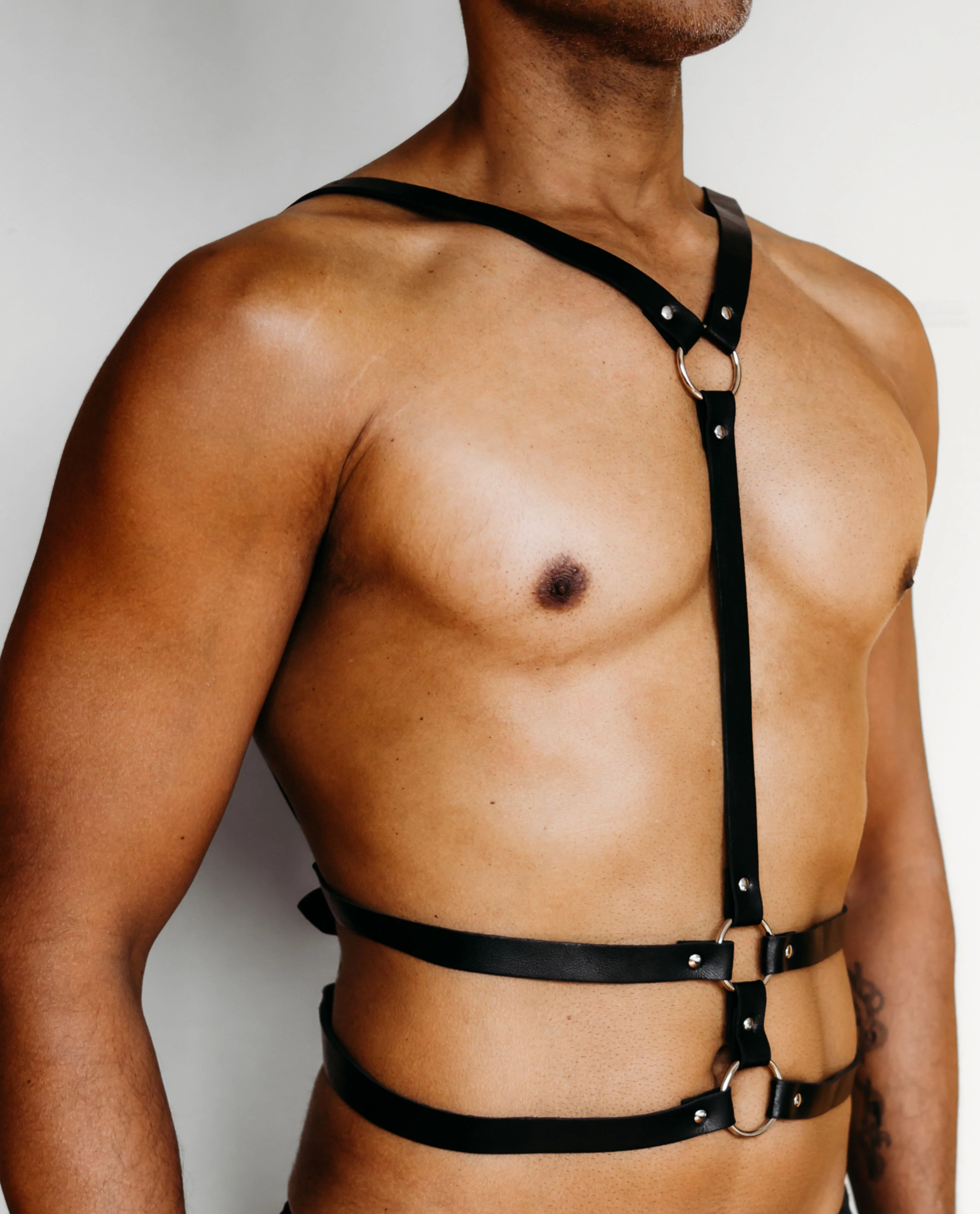Maverick Faux Leather Fetish Suspender Body Harness - Image 2