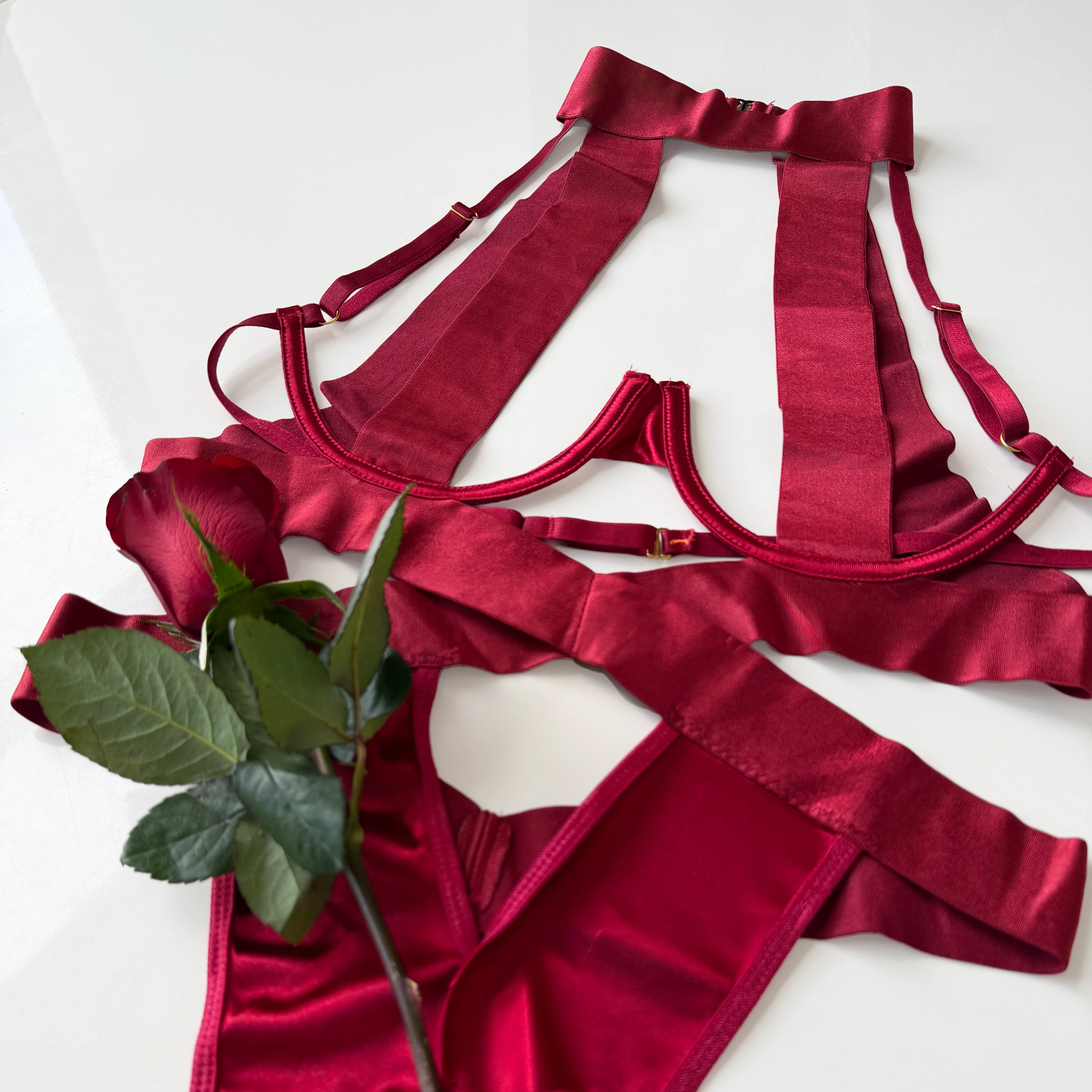 Naomi Red Bandage Bodysuit - Image 6