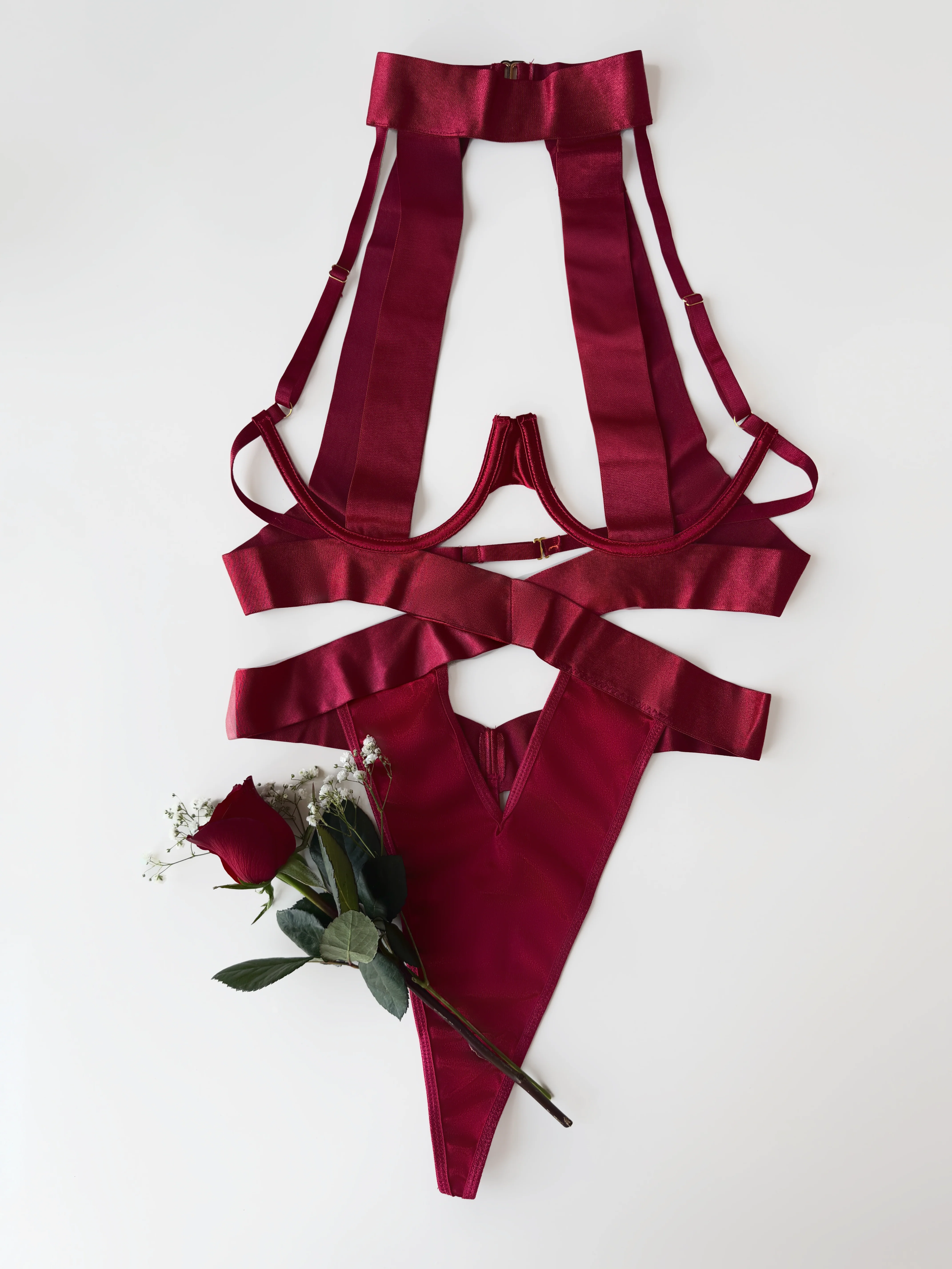 Naomi Red Bandage Bodysuit - Image 7